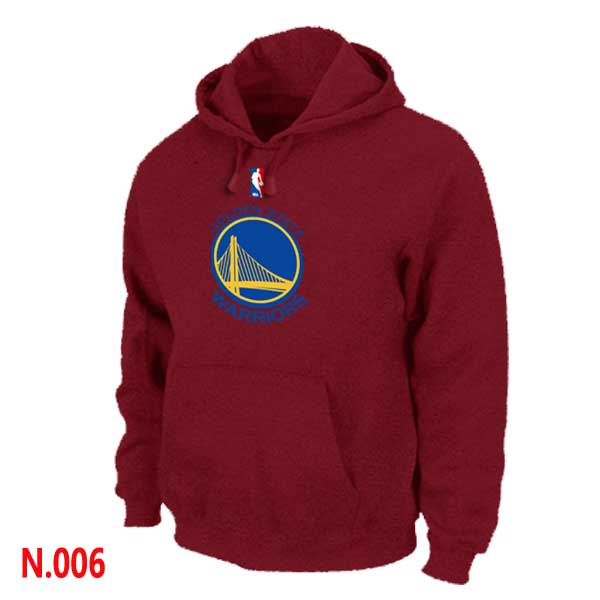 Mens Golden State Warriors Red Pullover Hoodie - Click Image to Close
